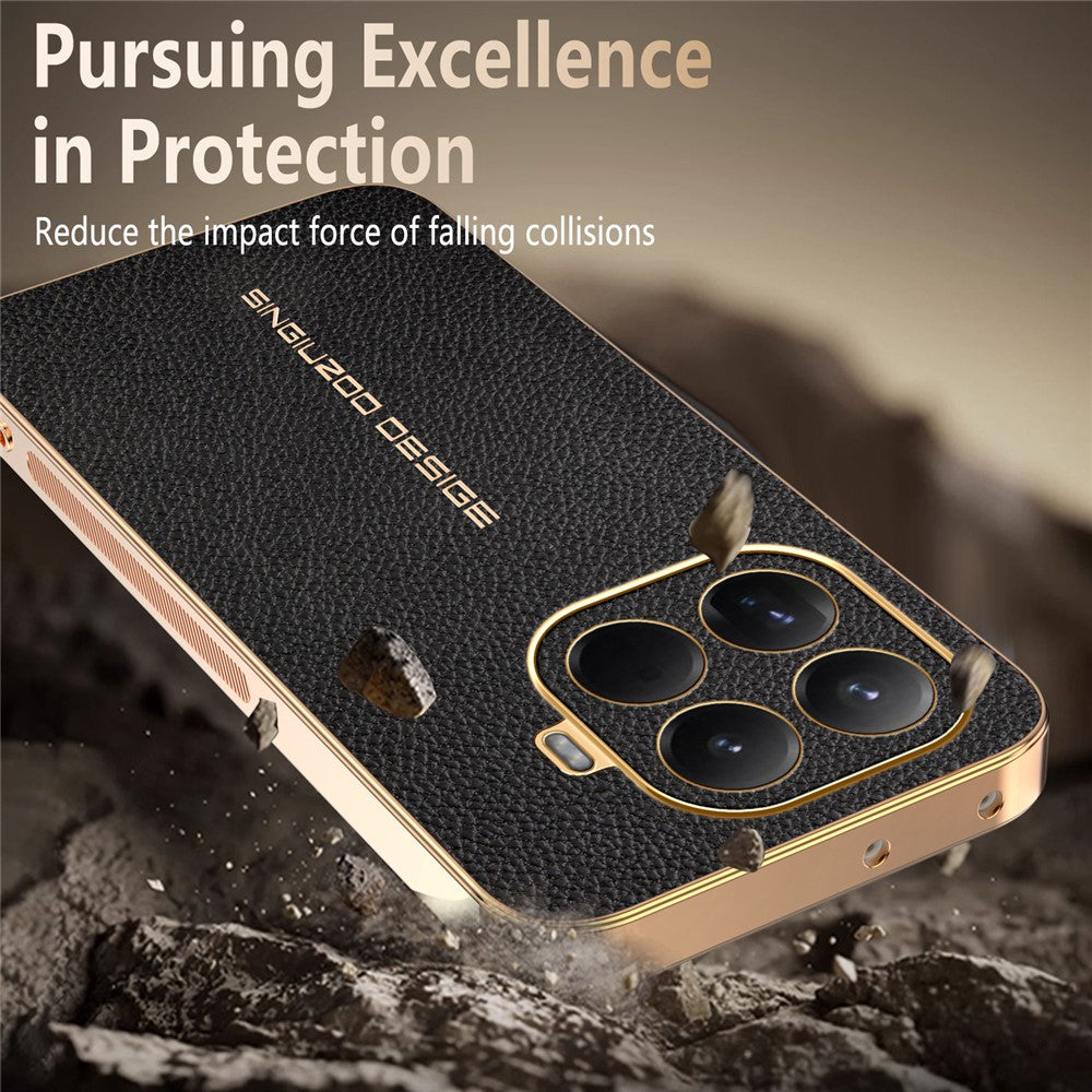 Xiaomi 17T Pro – Handyhülle aus PU-Leder und TPU, mit Litschi-Textur