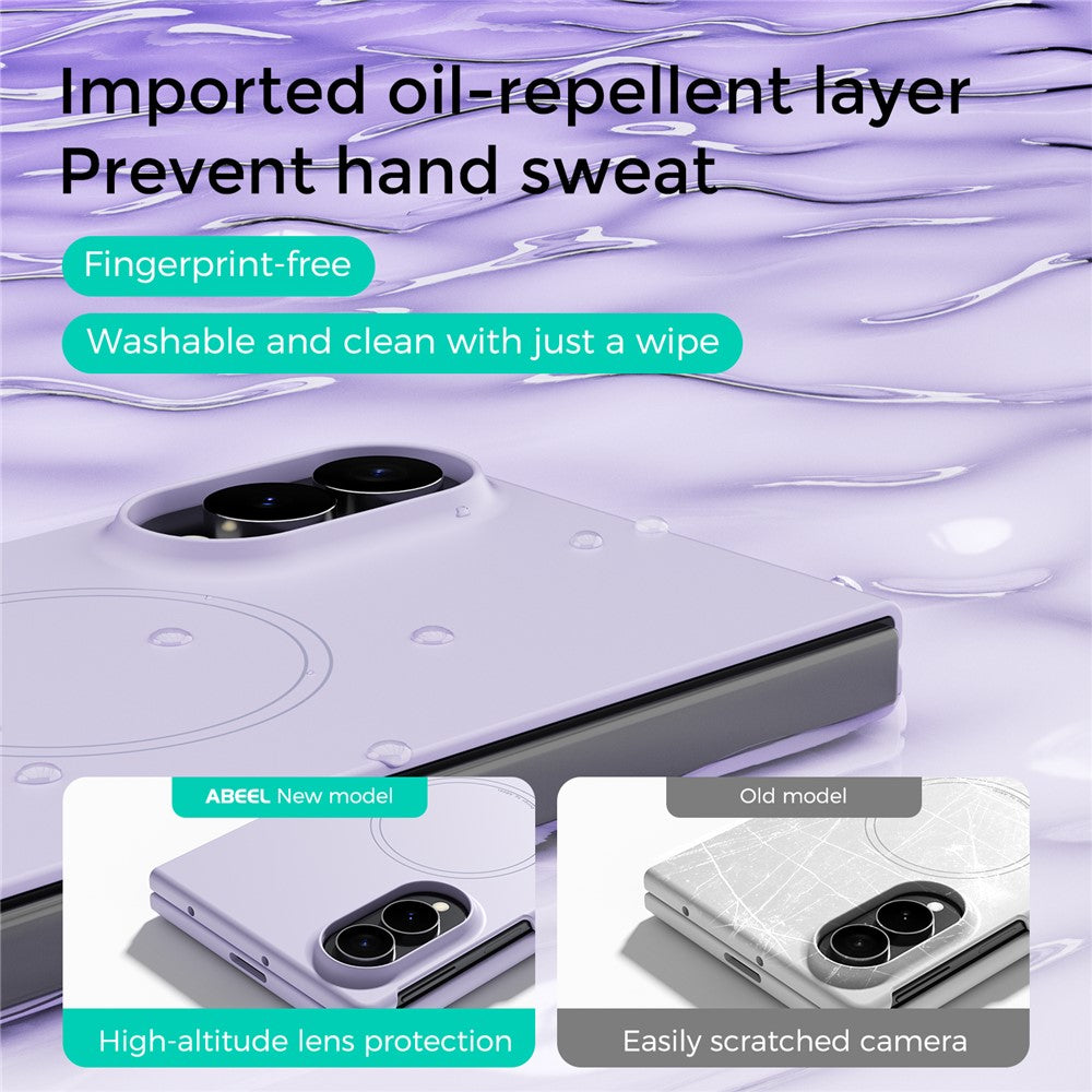 ABEEL Magnetic Case For Samsung Galaxy Z Fold8 Skin Touch Liquid Silicone Phone Back Cover