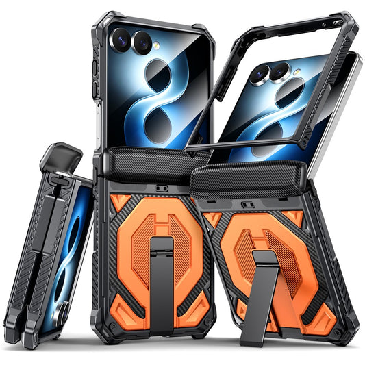 Galaxy Z Flip8 / Galaxy Z Flip7 5G – Handyhülle aus PC und TPU, mit Ständer, mit Scharnierschutz, stoßfest