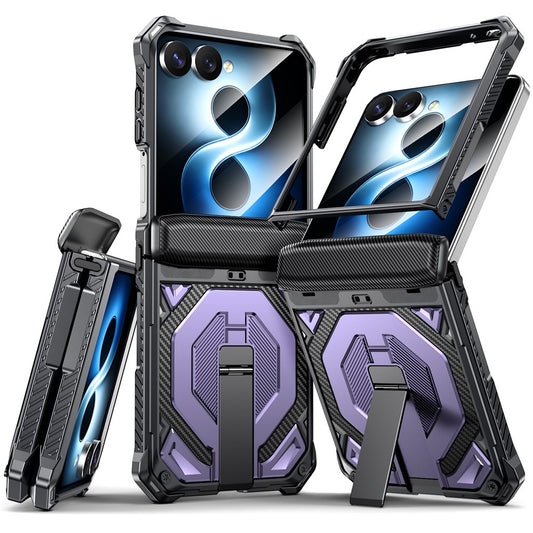 Galaxy Z Flip8 / Galaxy Z Flip7 5G – Handyhülle aus PC und TPU, mit Ständer, mit Scharnierschutz, stoßfest