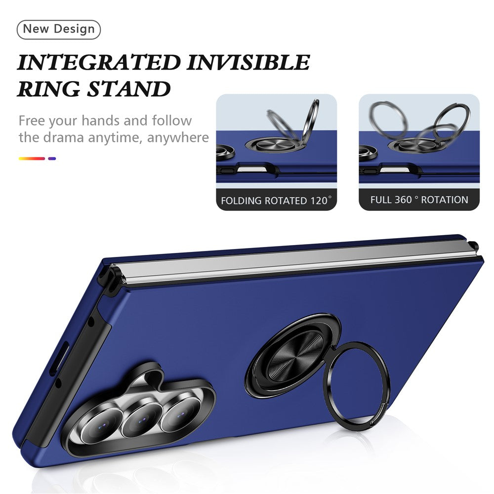 For Samsung Galaxy Z Fold8 Ultra Case PC + TPU Phone Cover with Rotatable Ring Holder
