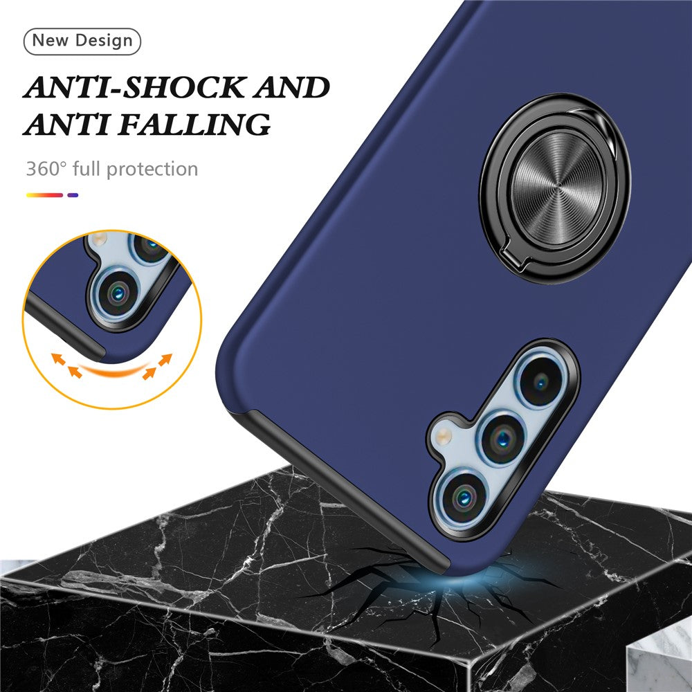 For Samsung Galaxy S26 FE Case PC + TPU Phone Cover with Rotatable Ring Holder