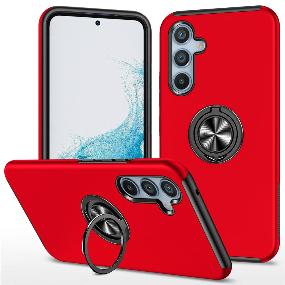 For Samsung Galaxy S26 FE Case PC + TPU Phone Cover with Rotatable Ring Holder