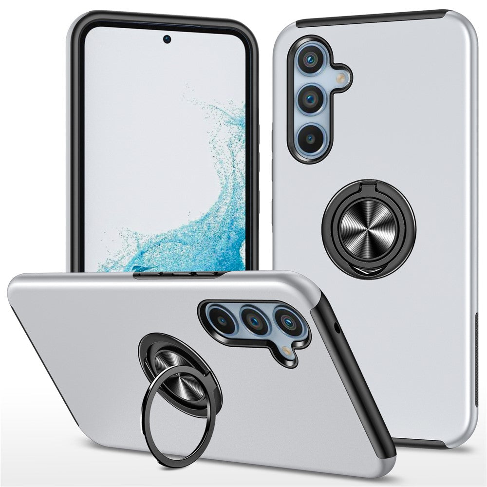 For Samsung Galaxy S26 FE Case PC + TPU Phone Cover with Rotatable Ring Holder