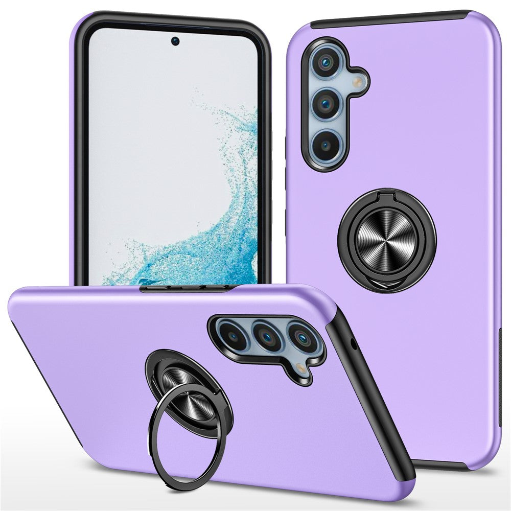 For Samsung Galaxy S26 FE Case PC + TPU Phone Cover with Rotatable Ring Holder