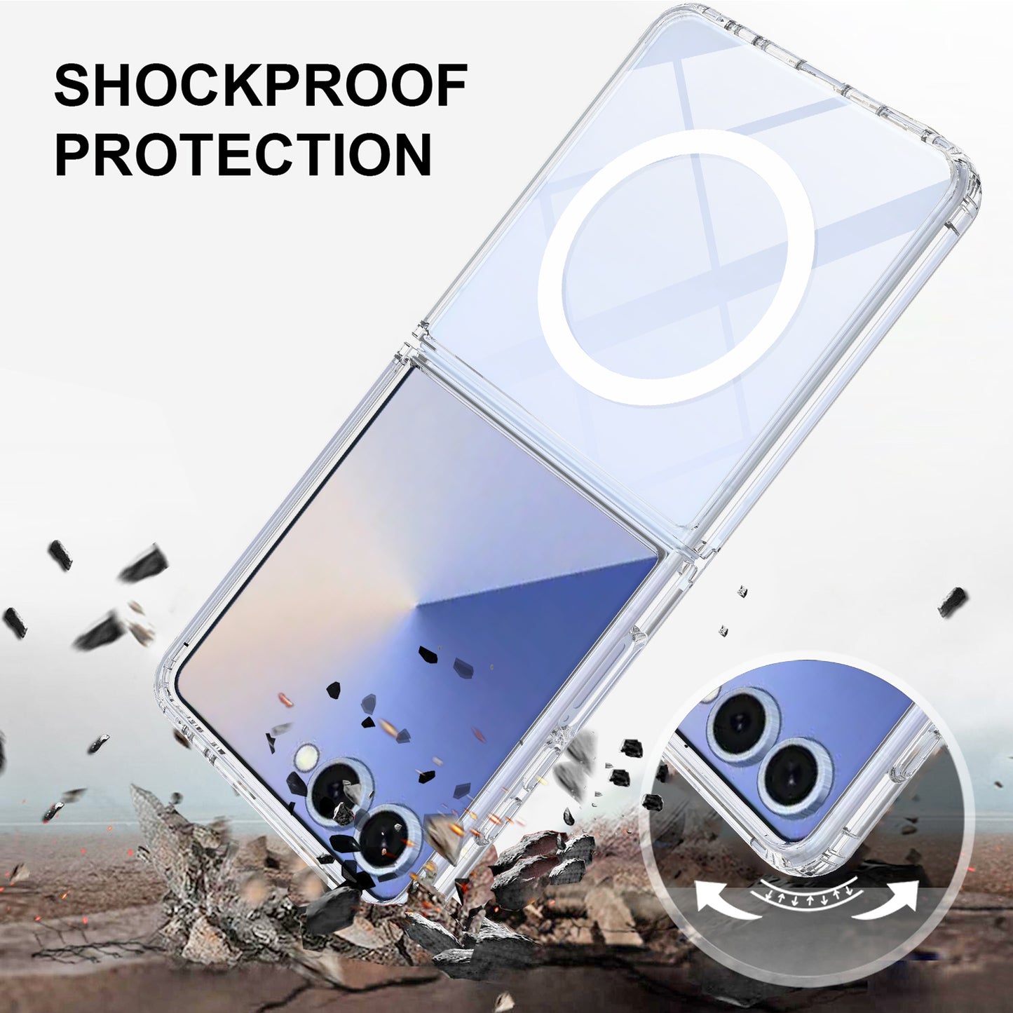 Galaxy Z Flip8 – Magnetische transparente Handyhülle aus Acryl und TPU