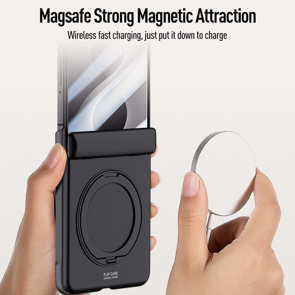 For Samsung Galaxy Z Flip8 Case Kickstand Skin Touch PC Phone Cover Built-In Screen Protector