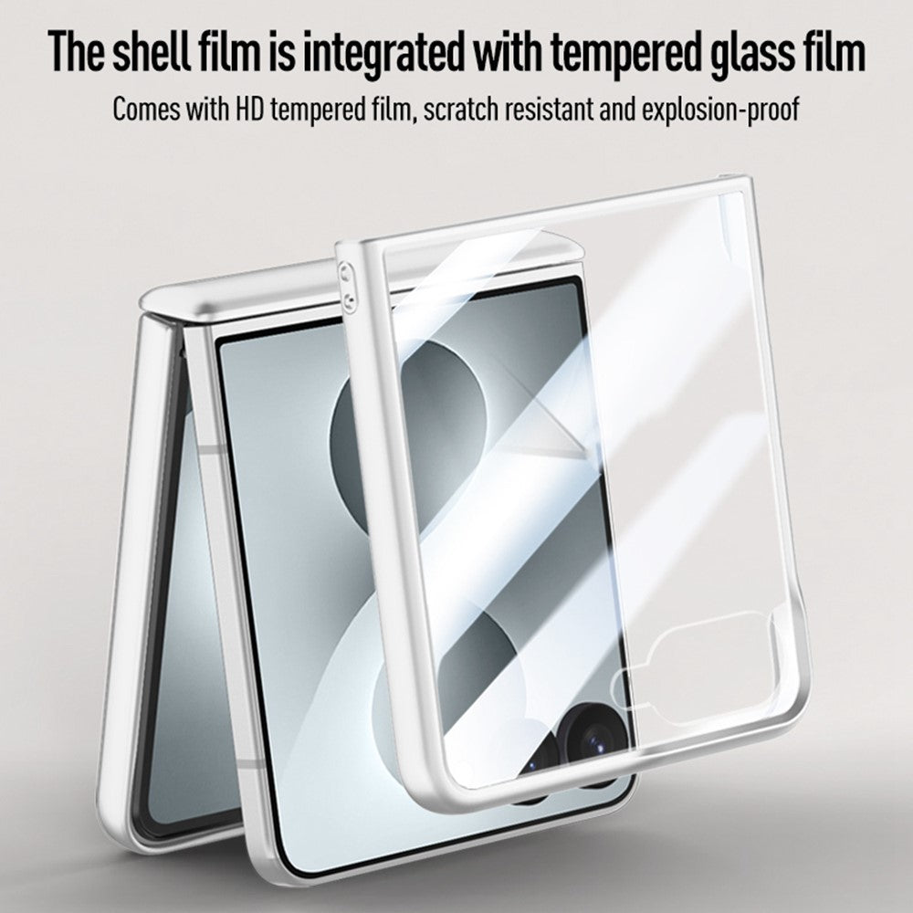 For Samsung Galaxy Z Flip8 Case Kickstand Skin Touch PC Phone Cover Built-In Screen Protector