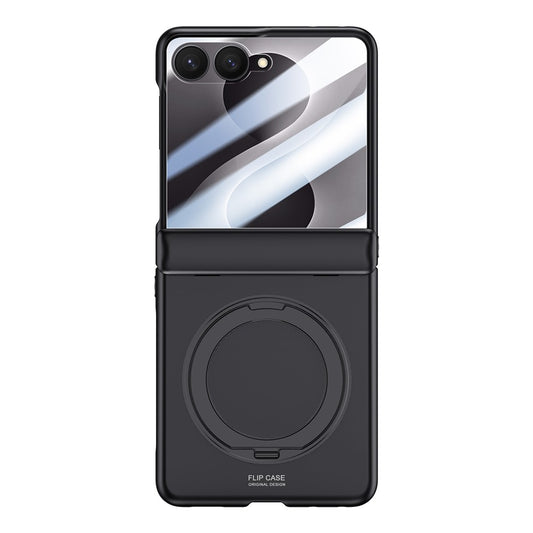 Galaxy Z Flip8 – Magnetische Handyhülle aus Kunststoff und gehärtetem Glas, mit Ständer, mit Displayschutz, mit Soft-Touch-Oberfläche