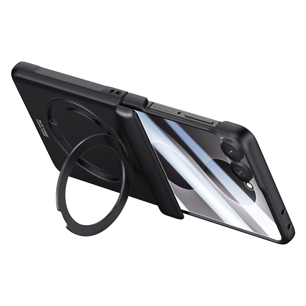 For Samsung Galaxy Z Flip8 Case Kickstand Skin Touch PC Phone Cover Built-In Screen Protector