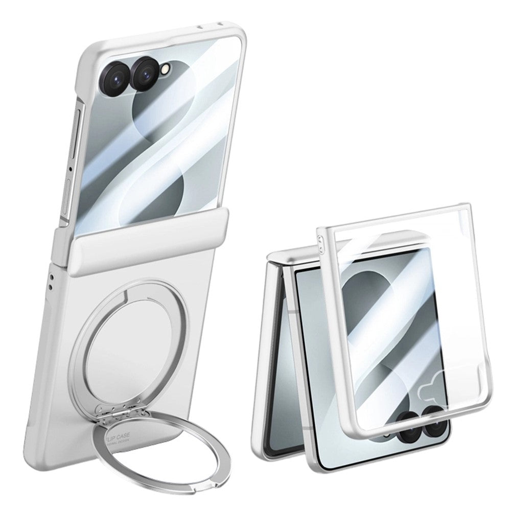 For Samsung Galaxy Z Flip8 Case Kickstand Skin Touch PC Phone Cover Built-In Screen Protector