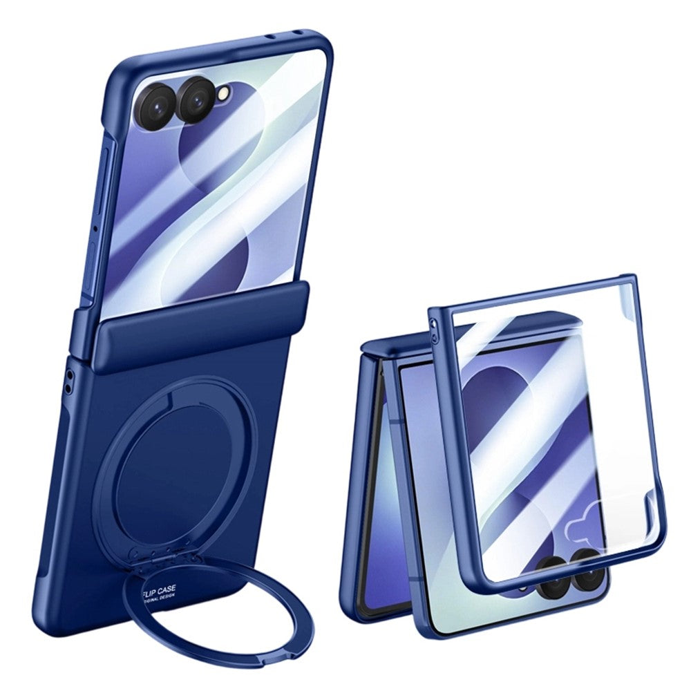 For Samsung Galaxy Z Flip8 Case Kickstand Skin Touch PC Phone Cover Built-In Screen Protector