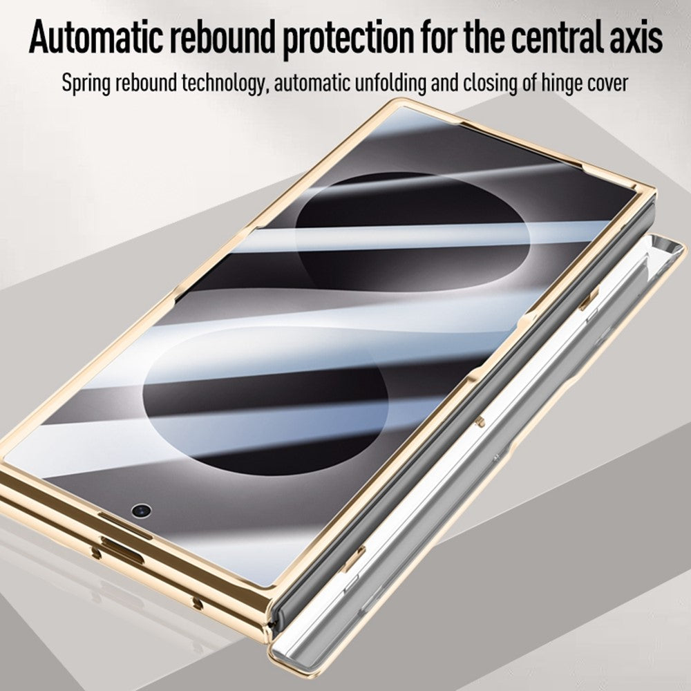 For Samsung Galaxy Z Fold8 Ultra Case with Tempered Glass Screen Protector Lens Kickstand Electroplated Phone Cover