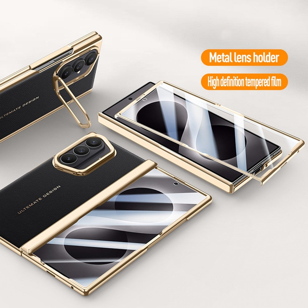 For Samsung Galaxy Z Fold8 Ultra Case with Tempered Glass Screen Protector Lens Kickstand Electroplated Phone Cover