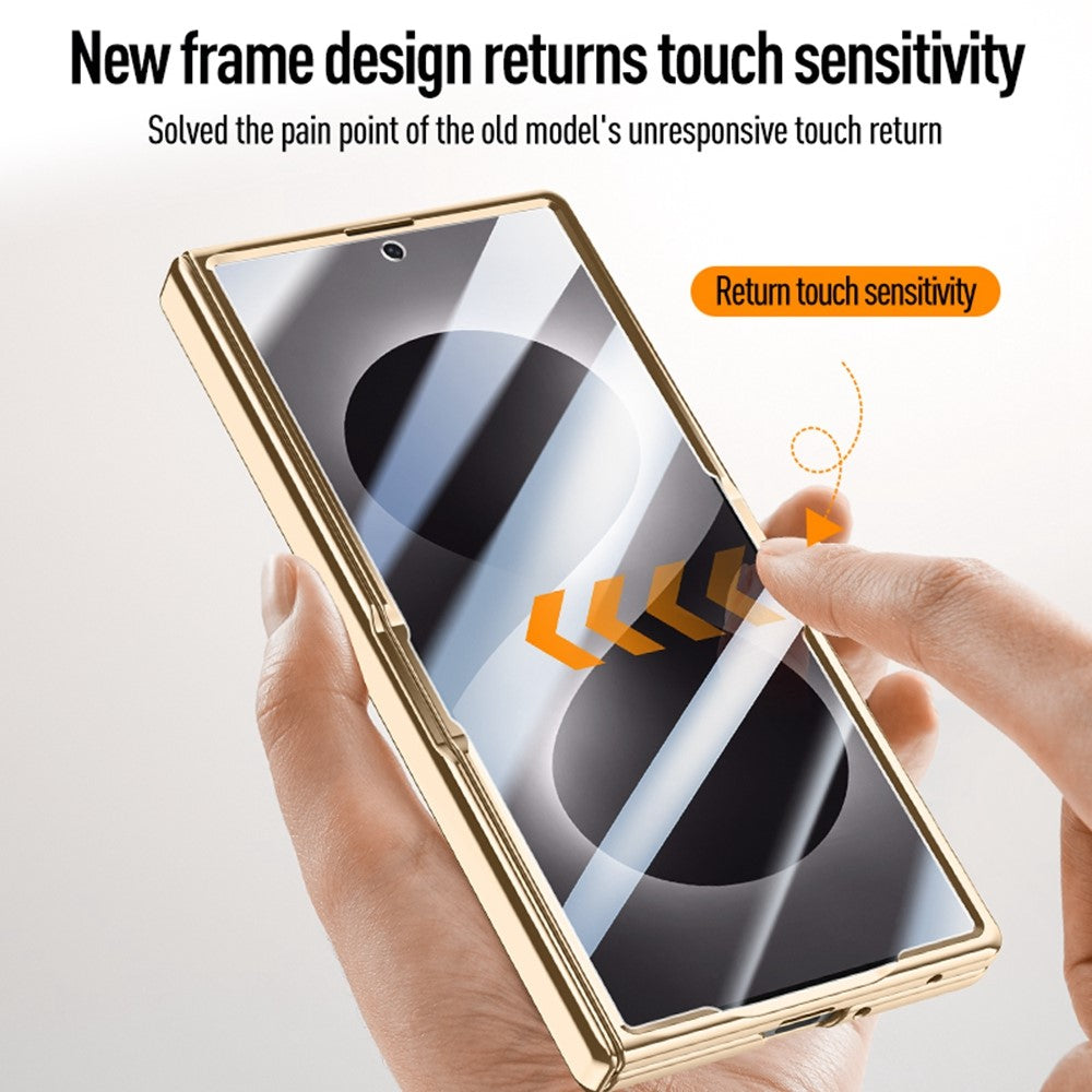 For Samsung Galaxy Z Fold8 Ultra Case with Tempered Glass Screen Protector Lens Kickstand Electroplated Phone Cover