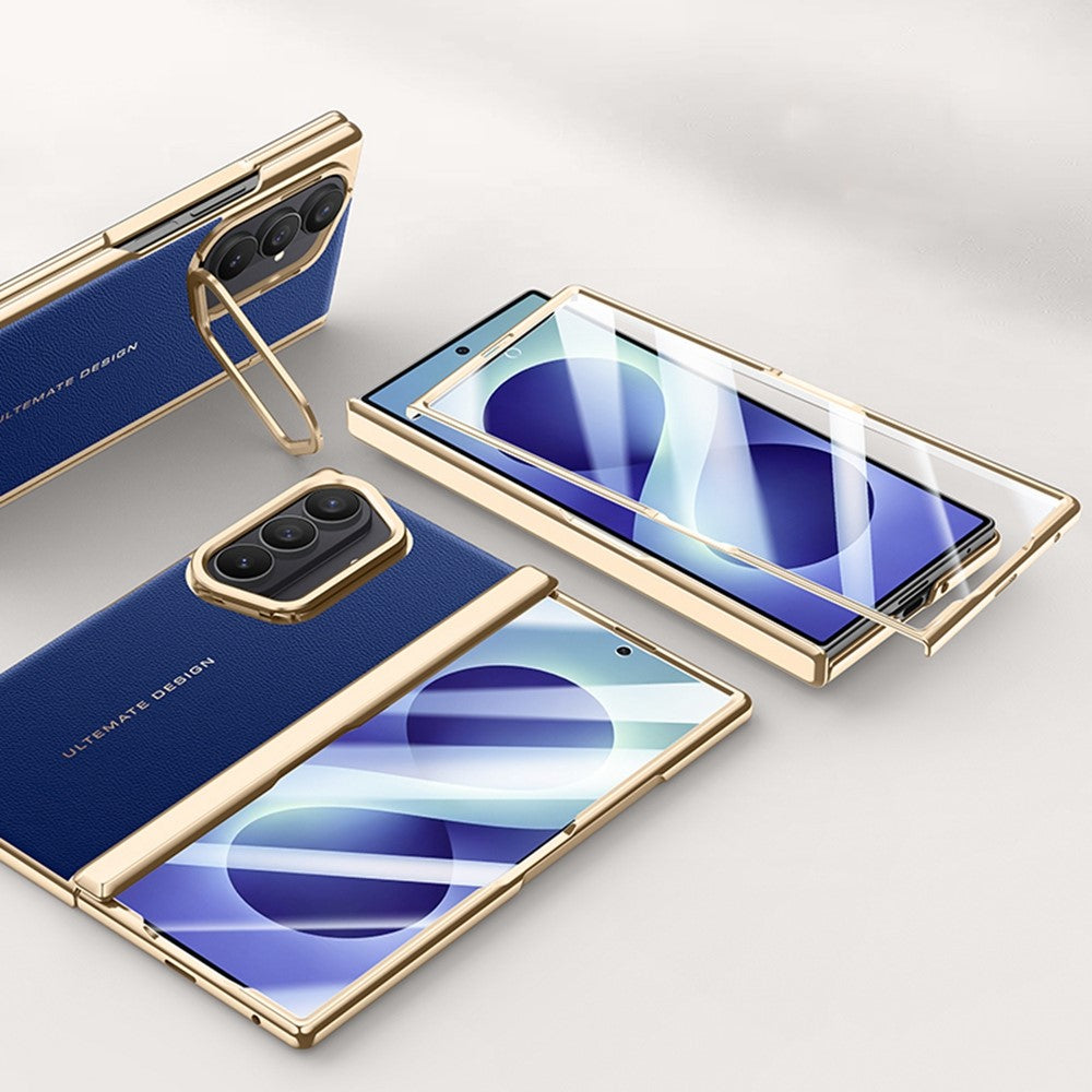 For Samsung Galaxy Z Fold8 Ultra Case with Tempered Glass Screen Protector Lens Kickstand Electroplated Phone Cover