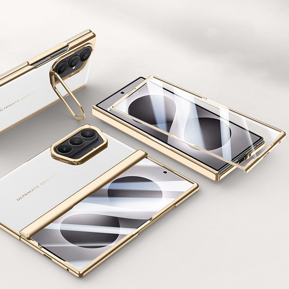 For Samsung Galaxy Z Fold8 Ultra Case with Tempered Glass Screen Protector Lens Kickstand Electroplated Phone Cover