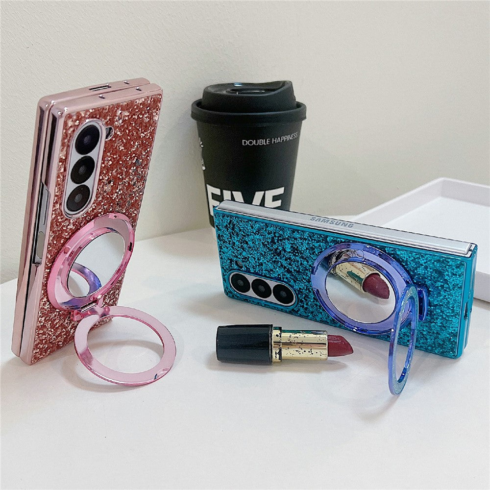 For Samsung Galaxy Z Fold8 Ultra Case Kickstand TPU+PC Phone Cover with Mirror