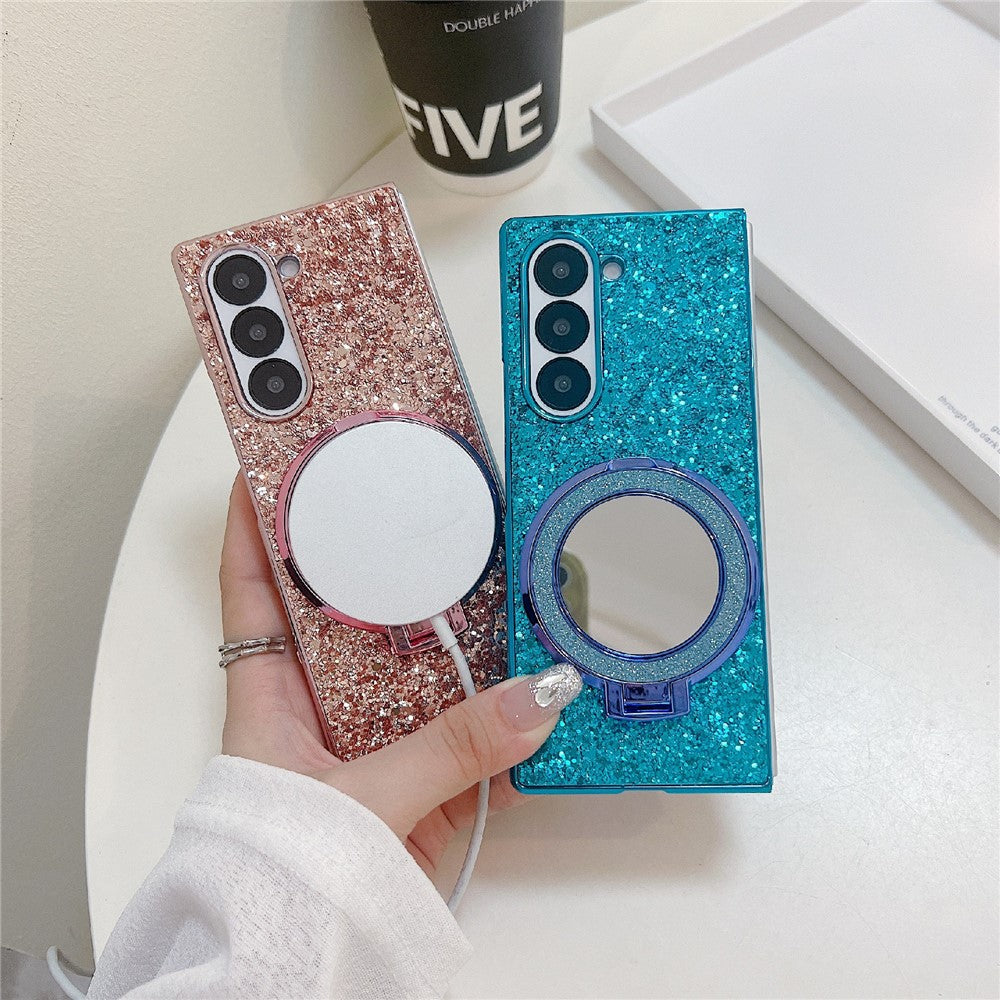 For Samsung Galaxy Z Fold8 Ultra Case Kickstand TPU+PC Phone Cover with Mirror