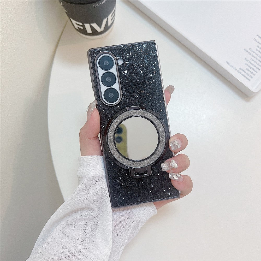 For Samsung Galaxy Z Fold8 Ultra Case Kickstand TPU+PC Phone Cover with Mirror