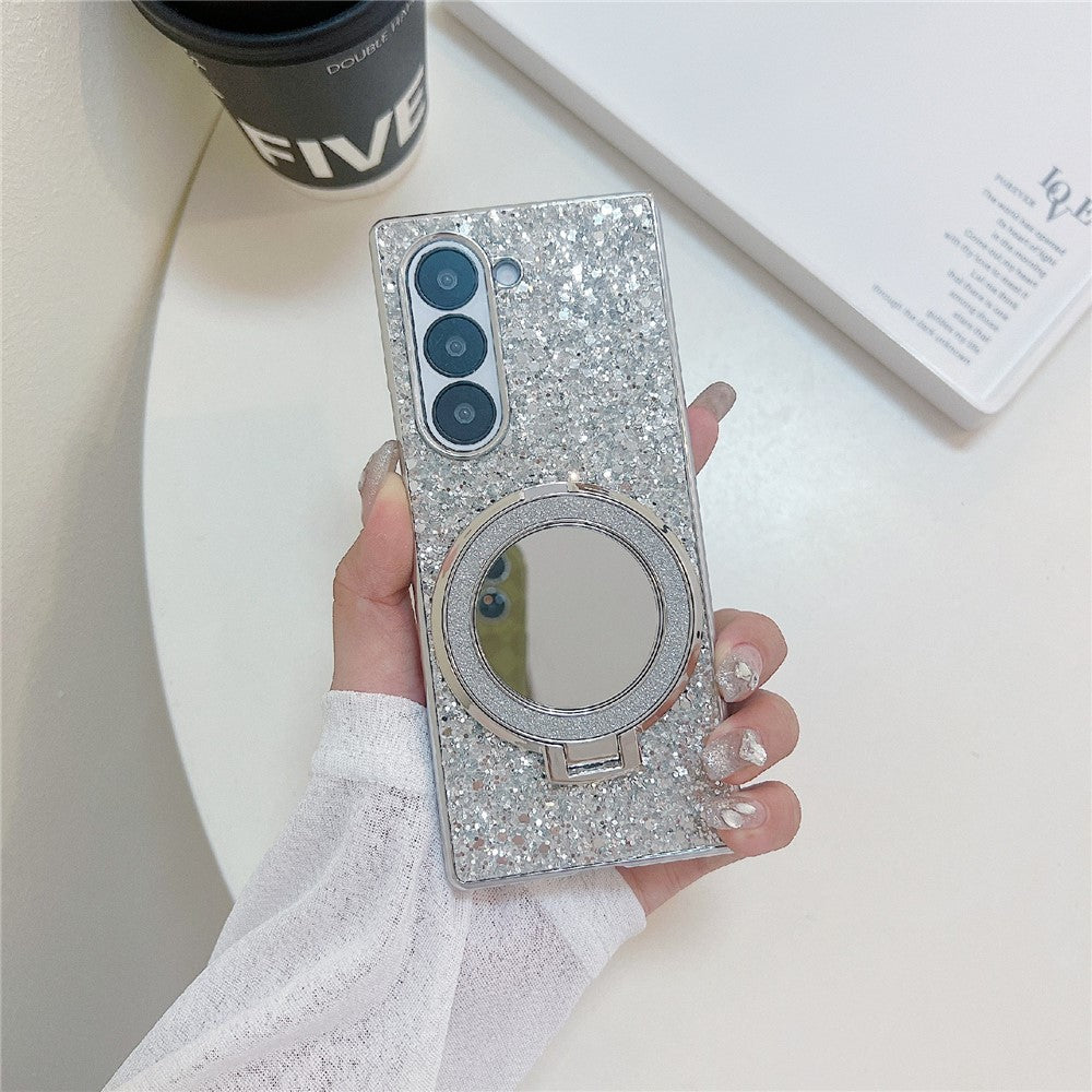 For Samsung Galaxy Z Fold8 Ultra Case Kickstand TPU+PC Phone Cover with Mirror