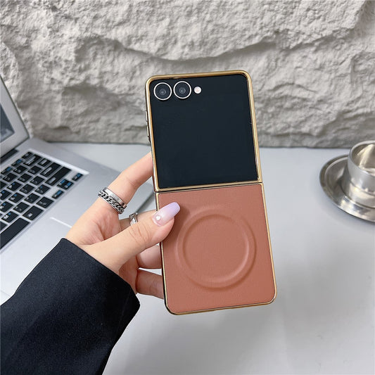 Galaxy Z Flip8 – Magnetische Handyhülle aus Kunststoff, PU-Leder und TPU