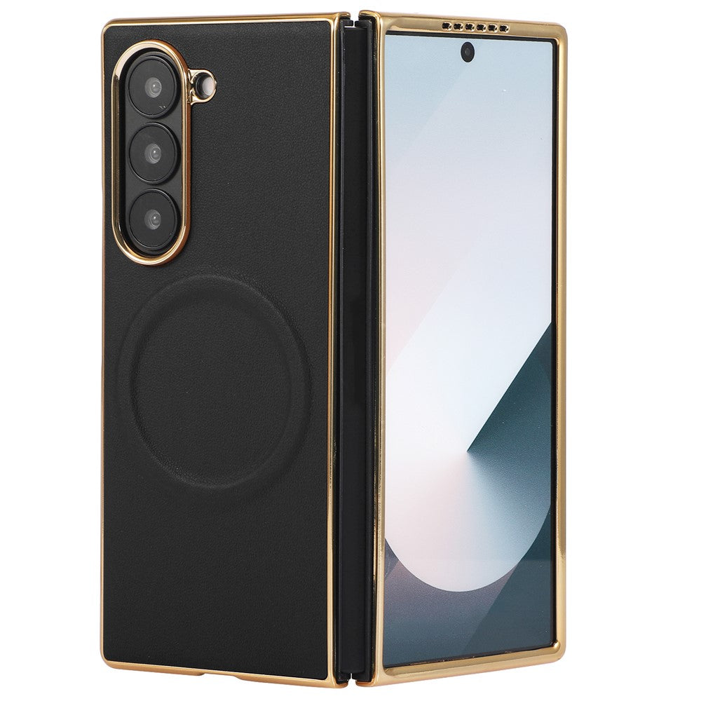 For Samsung Galaxy Z Fold8 Ultra Magnetic Case Nappa Texture PU + TPU + PC Phone Back Cover