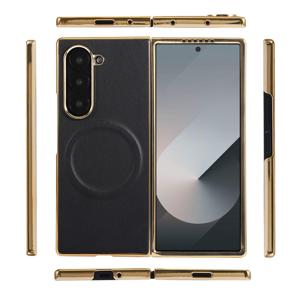 For Samsung Galaxy Z Fold8 Ultra Magnetic Case Nappa Texture PU + TPU + PC Phone Back Cover