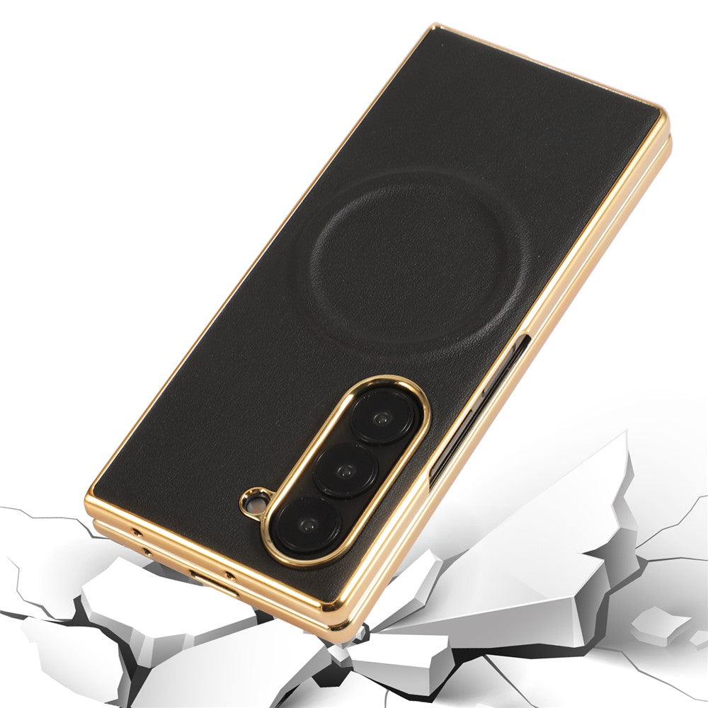 For Samsung Galaxy Z Fold8 Ultra Magnetic Case Nappa Texture PU + TPU + PC Phone Back Cover