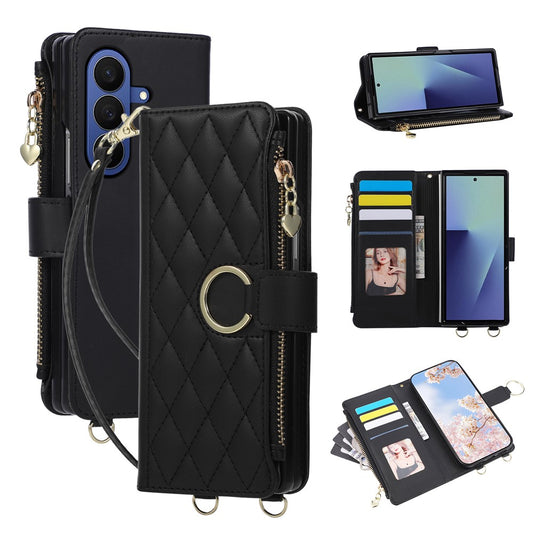 Galaxy Z Fold8 Ultra – Wallet-Handyhülle aus PU-Leder und TPU, mit Ständer, mit Handschlaufe