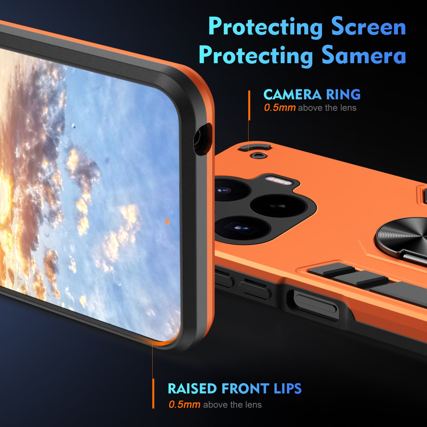 Xiaomi 17T – Magnetische Handyhülle aus PC und TPU, mit Ständer, mit Displayschutz, stoßfest