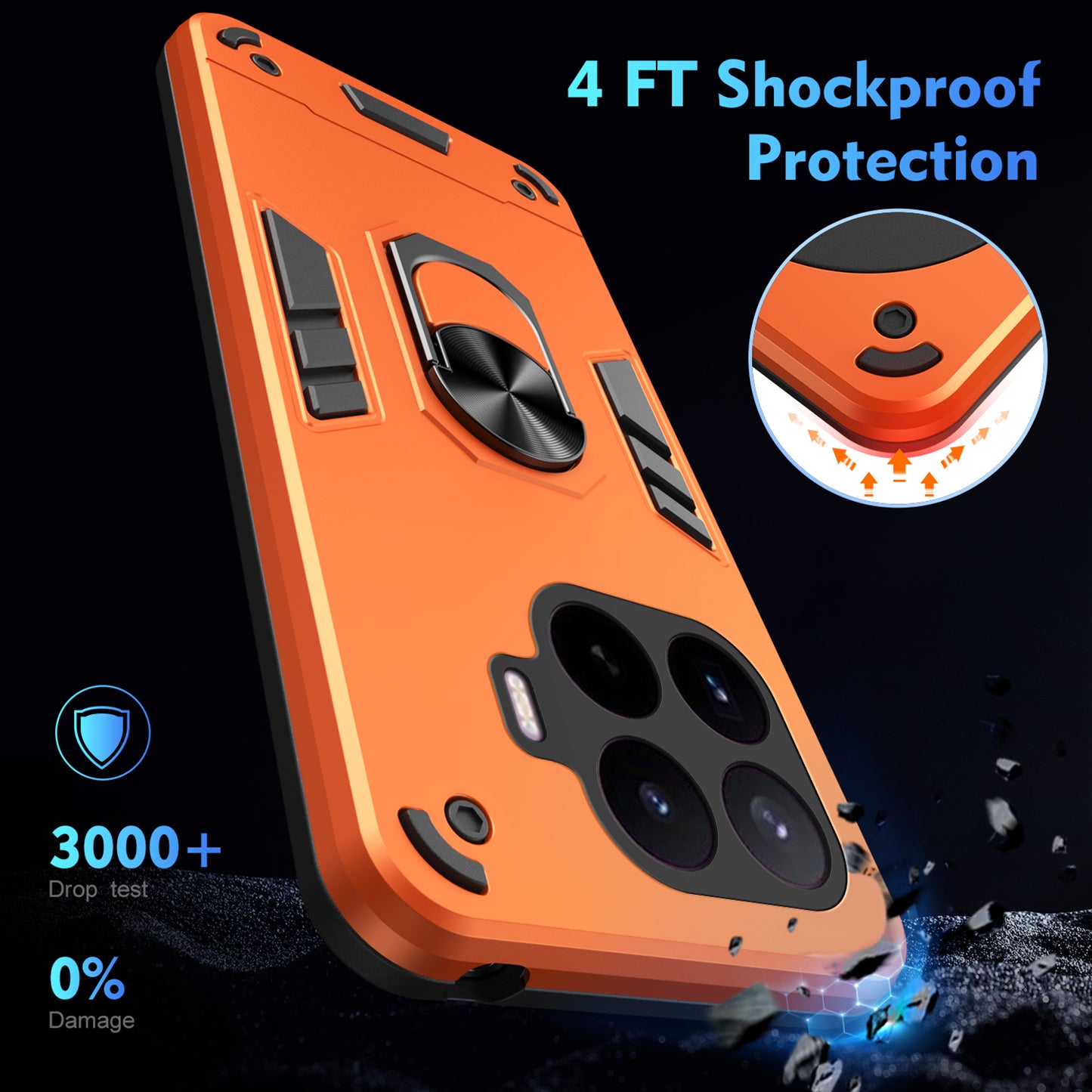 Xiaomi 17T – Magnetische Handyhülle aus PC und TPU, mit Ständer, mit Displayschutz, stoßfest