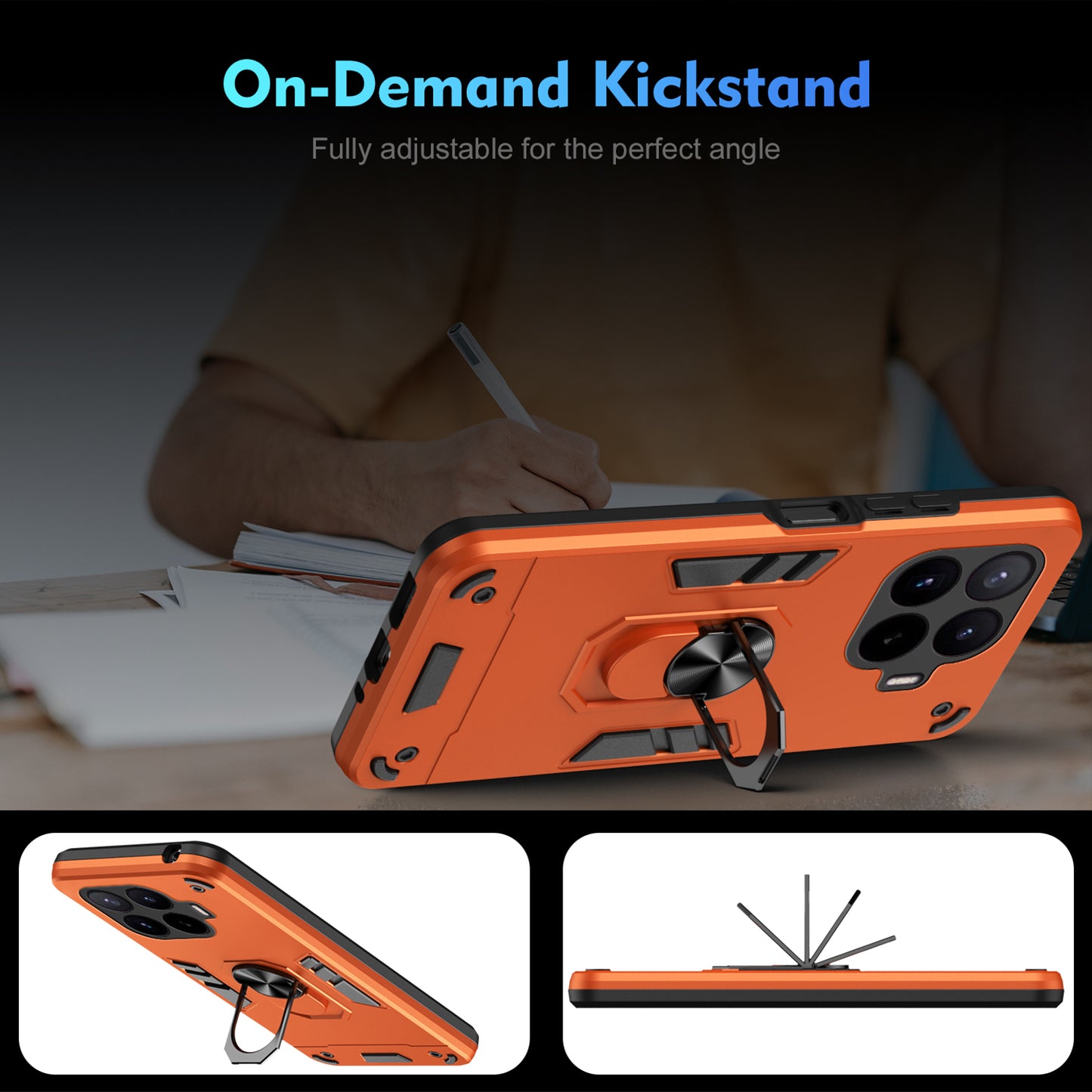 Xiaomi 17T Pro – Magnetische Handyhülle aus PC und TPU, mit Ständer, mit Displayschutz, stoßfest