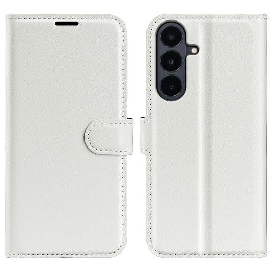 Galaxy S26 FE Handyhülle – mit Ständer, Litschi-Textur, stoßfeste Leder