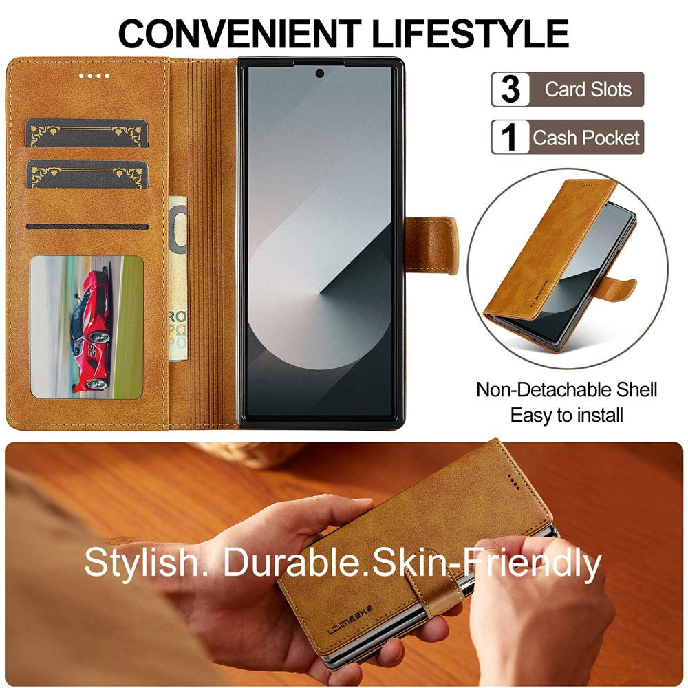 LC.IMEEKE for Samsung Galaxy Z Fold8 Ultra Case Wallet Calf Texture Leather Phone Cover
