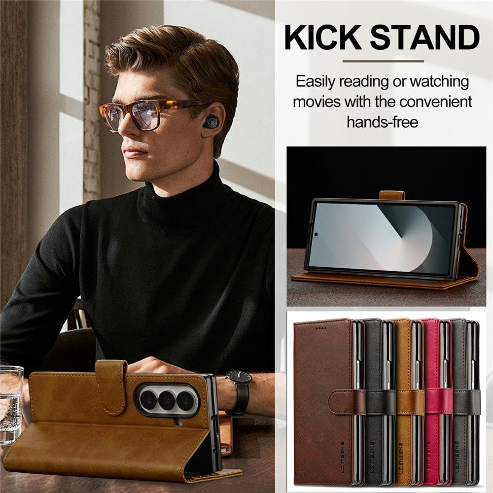 LC.IMEEKE for Samsung Galaxy Z Fold8 Ultra Case Wallet Calf Texture Leather Phone Cover