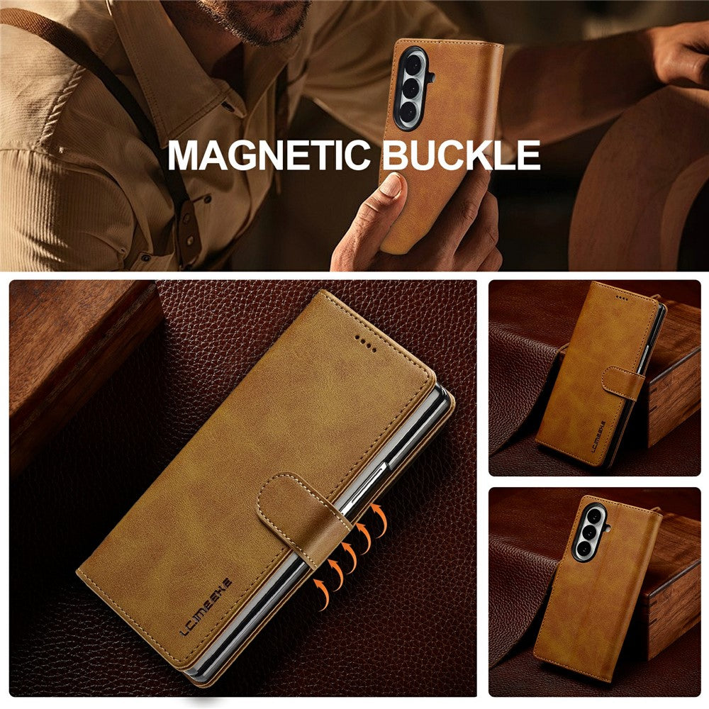 LC.IMEEKE for Samsung Galaxy Z Fold8 Ultra Case Wallet Calf Texture Leather Phone Cover