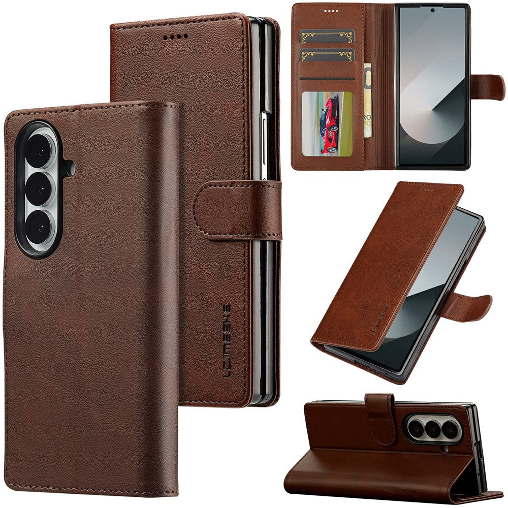 LC.IMEEKE for Samsung Galaxy Z Fold8 Ultra Case Wallet Calf Texture Leather Phone Cover