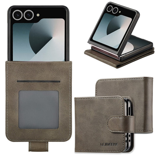 Galaxy Z Flip8 – Handyhülle aus PC und PU-Leder, mit Kartenfach