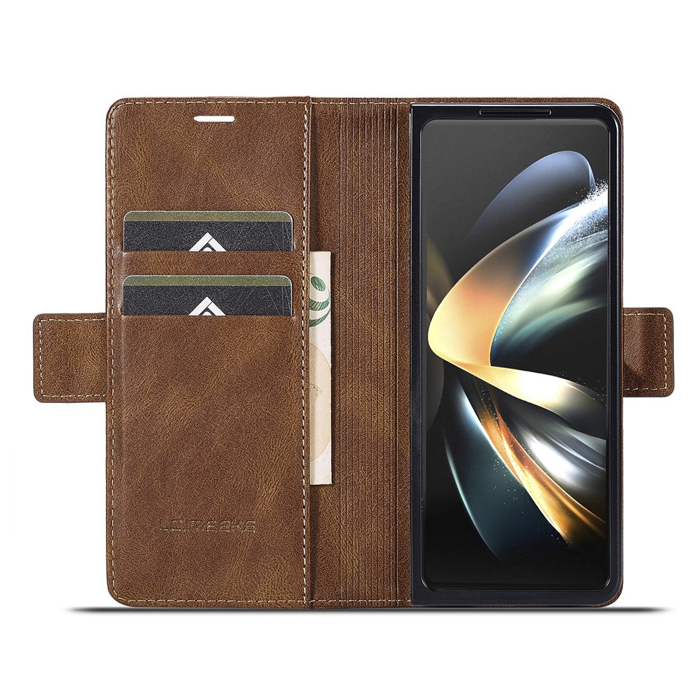 LC.IMEEKE For Samsung Galaxy Z Fold8 Ultra Leather Case RFID Blocking Card Slots Phone Cover