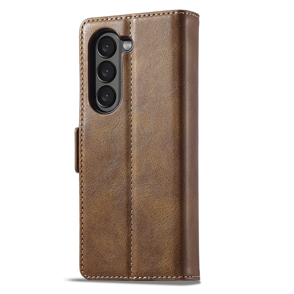 LC.IMEEKE For Samsung Galaxy Z Fold8 Ultra Leather Case RFID Blocking Card Slots Phone Cover