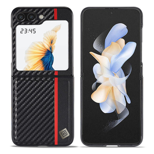 Galaxy Z Flip8 – Handyhülle aus EVA, PU-Leder und TPU, in Carbonfaser-Optik