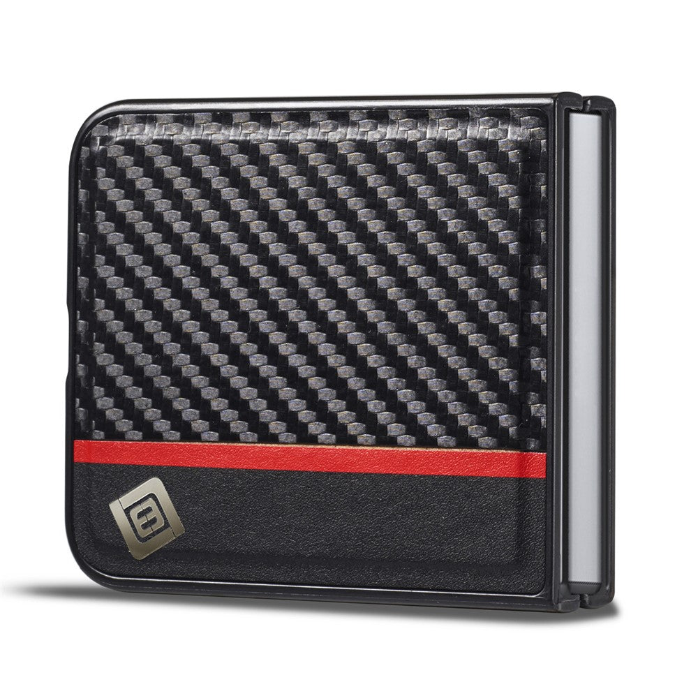 LC.IMEEKE For Samsung Galaxy Z Flip8 Case Carbon Fiber Texture Leather + TPU + EVA Phone Cover