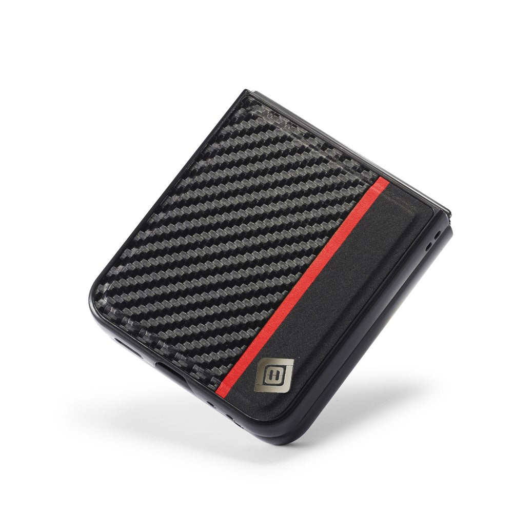 LC.IMEEKE For Samsung Galaxy Z Flip8 Case Carbon Fiber Texture Leather + TPU + EVA Phone Cover