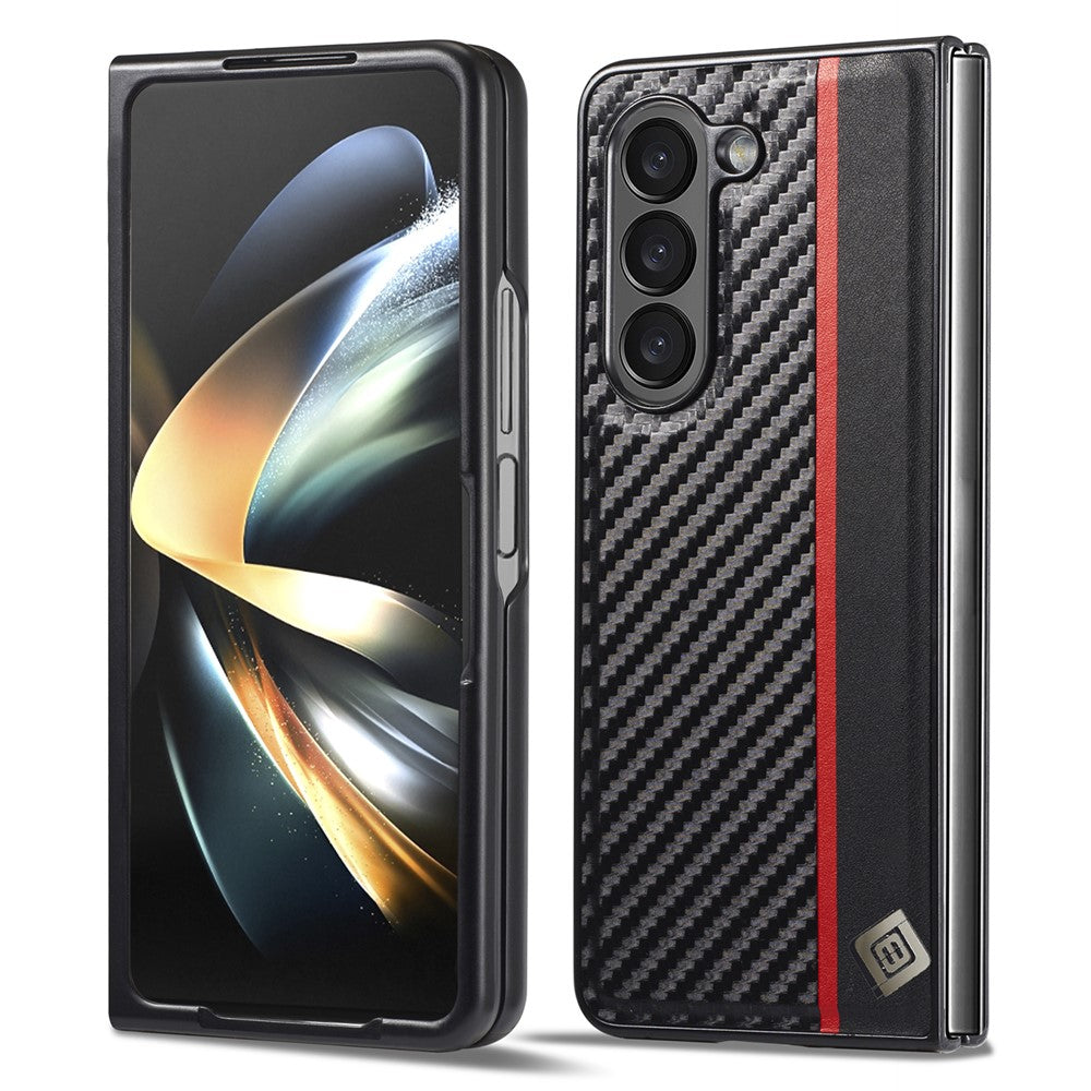 LC.IMEEKE For Samsung Galaxy Z Fold8 Ultra Case Carbon Fiber Texture Leather + TPU + EVA Phone Cover