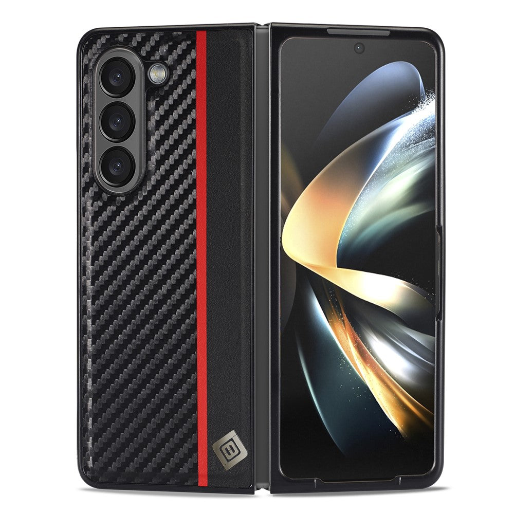 LC.IMEEKE For Samsung Galaxy Z Fold8 Ultra Case Carbon Fiber Texture Leather + TPU + EVA Phone Cover
