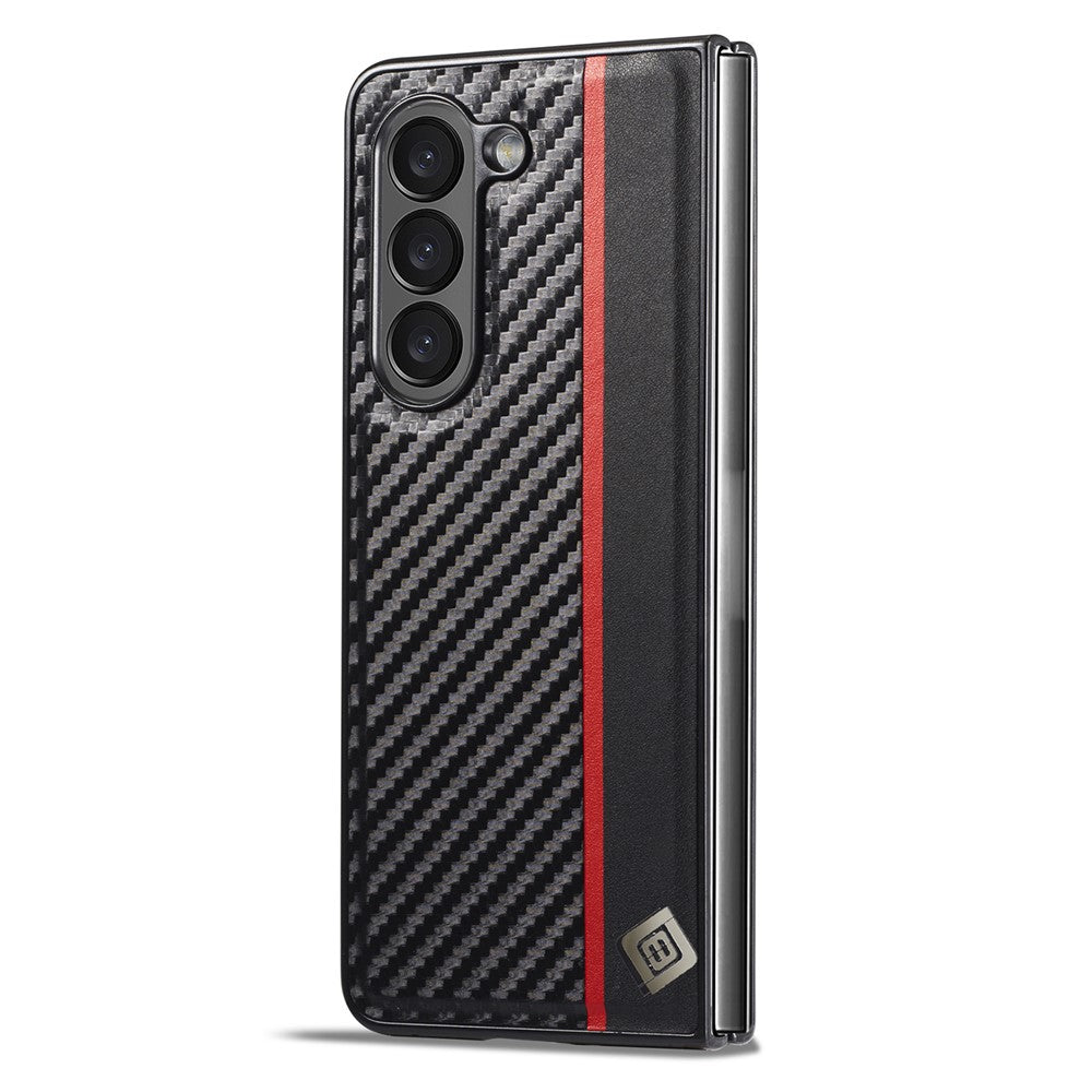 LC.IMEEKE For Samsung Galaxy Z Fold8 Ultra Case Carbon Fiber Texture Leather + TPU + EVA Phone Cover