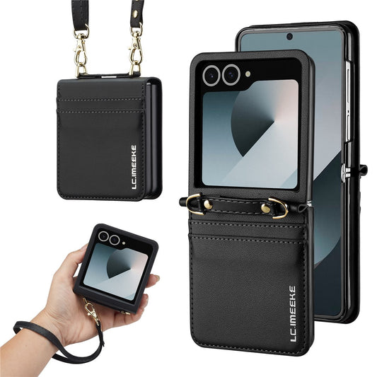 Galaxy Z Flip8 – Handyhülle aus PU-Leder und TPU, mit Ständer, mit Kartenfach