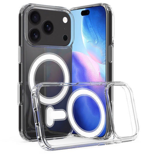 For iPhone 18 Pro Max Clear Phone Magnetic Case TPU + Acrylic Back Cover