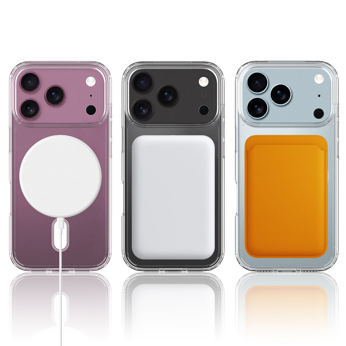 For iPhone 18 Pro Max Clear Phone Magnetic Case TPU + Acrylic Back Cover